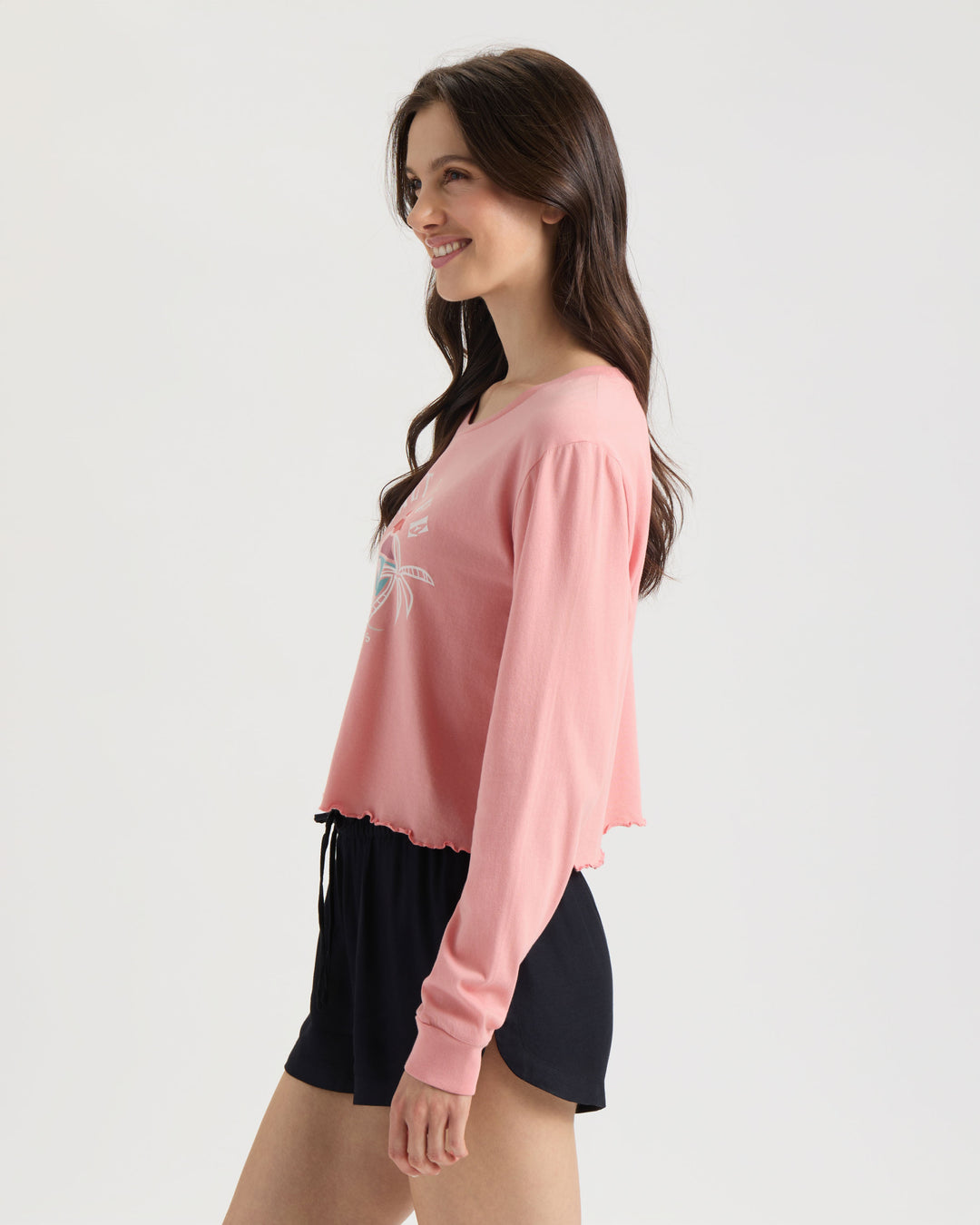 Women's Paradise Bound Cropped Long Sleeve Shirt