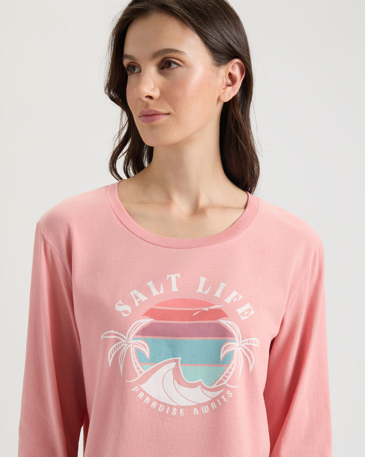 Women's Paradise Bound Cropped Long Sleeve Shirt