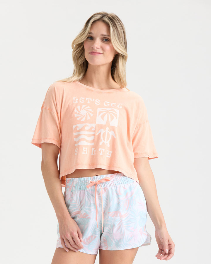 Women's Salty Scenes Cropped Shirt