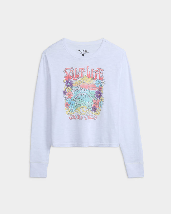 Women’s Sunrise Vibes Crew Neck Cropped Shirt