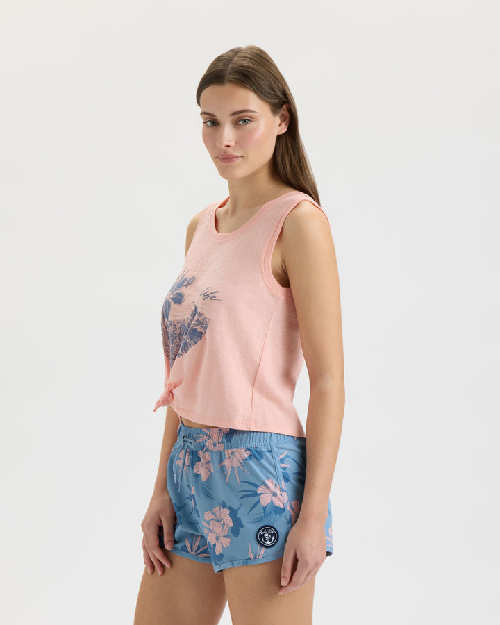 Women’s Tropical Bliss Tie Front Tank Top