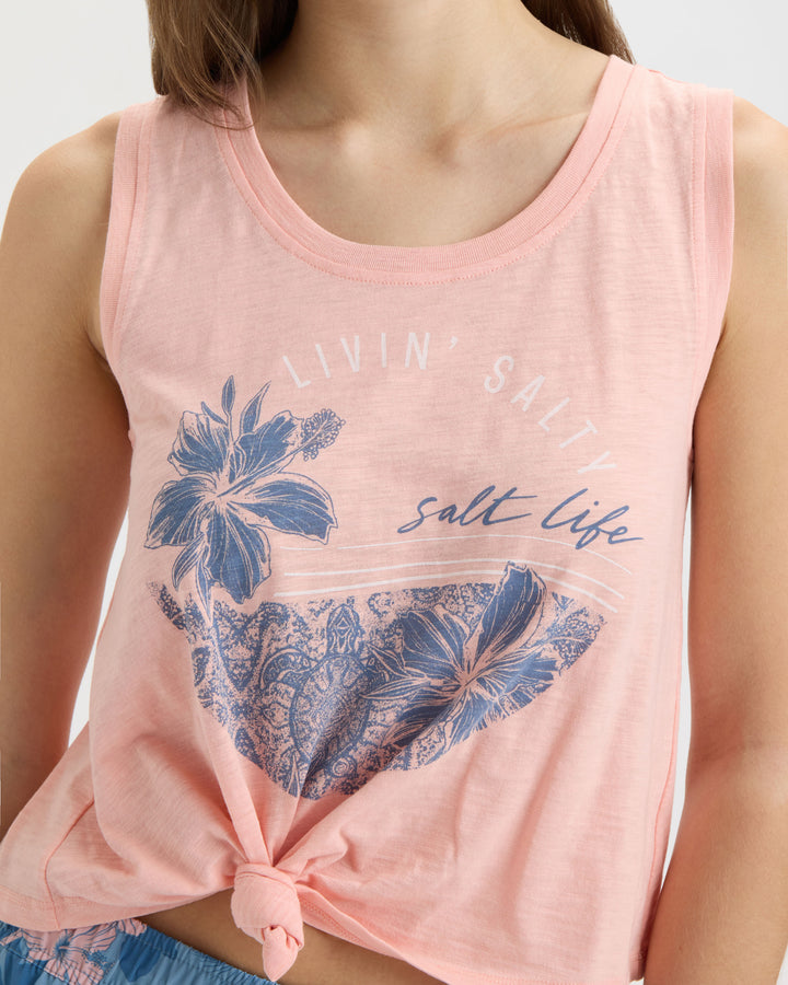 Women’s Tropical Bliss Tie Front Tank Top
