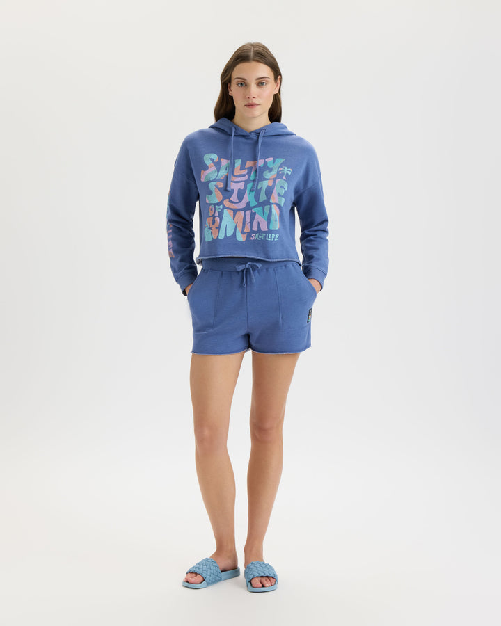 Women's Salty Mind Ocean Washed Fleece Short