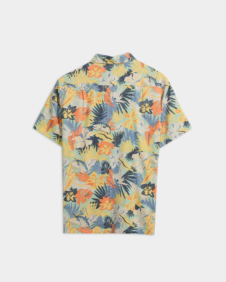 Men's Retro Tropical Tuna Woven Short Sleeve Shirt
