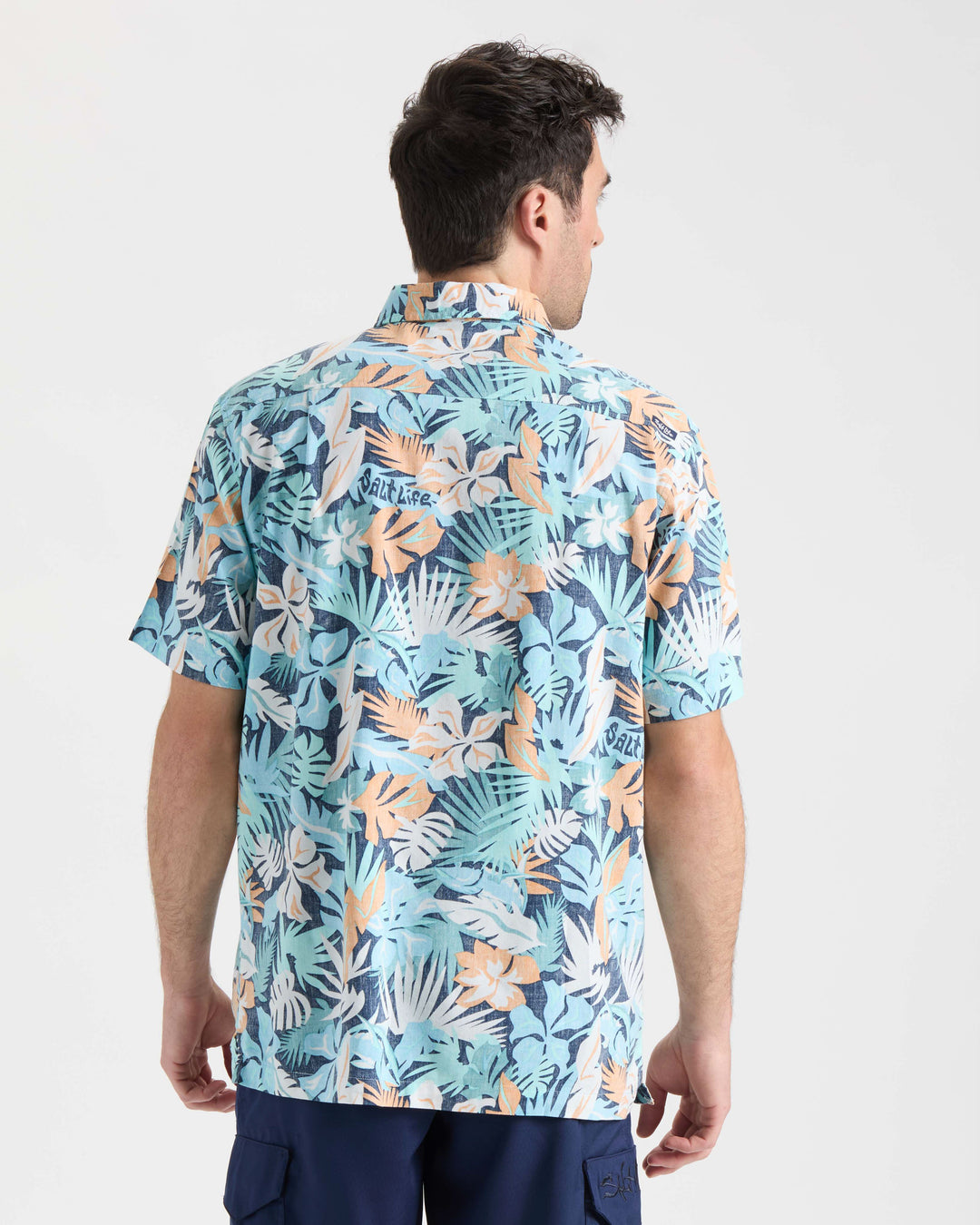 Men's Retro Tropical Tuna Woven Short Sleeve Shirt