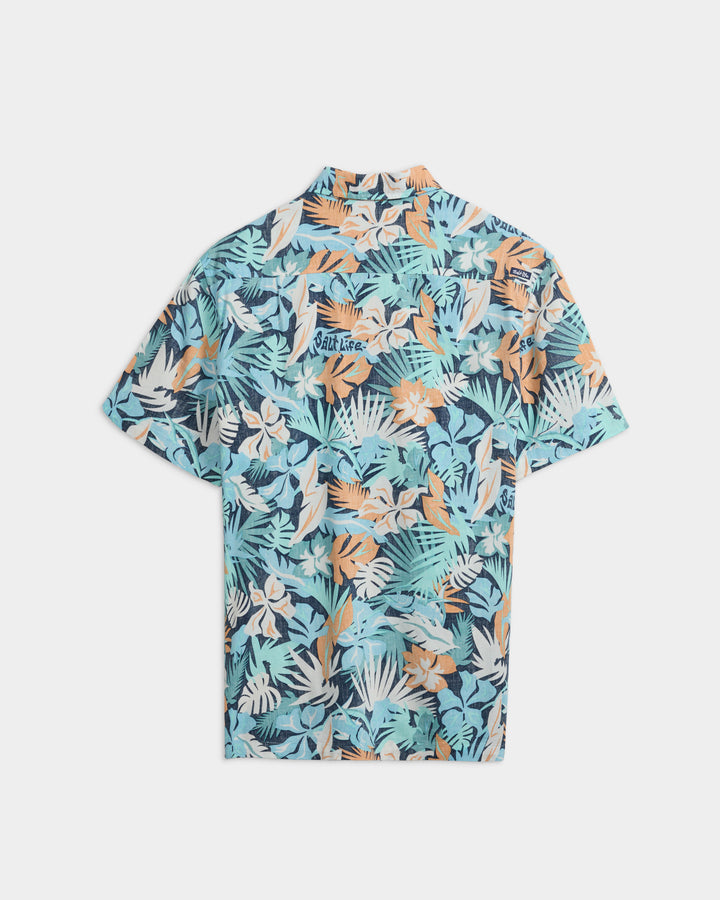 Men's Retro Tropical Tuna Woven Short Sleeve Shirt