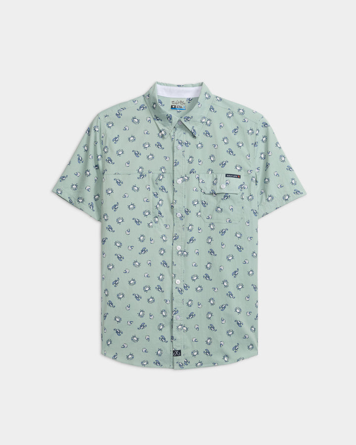 Men's Crustacean Life Woven Short Sleeve Shirt