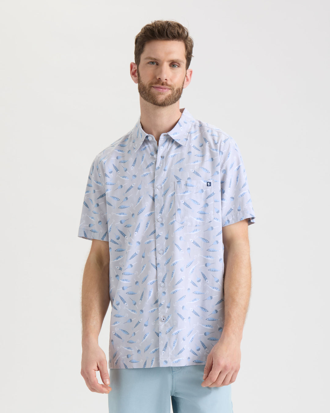 Men's Tempting Tackle Woven Short Sleeve Shirt