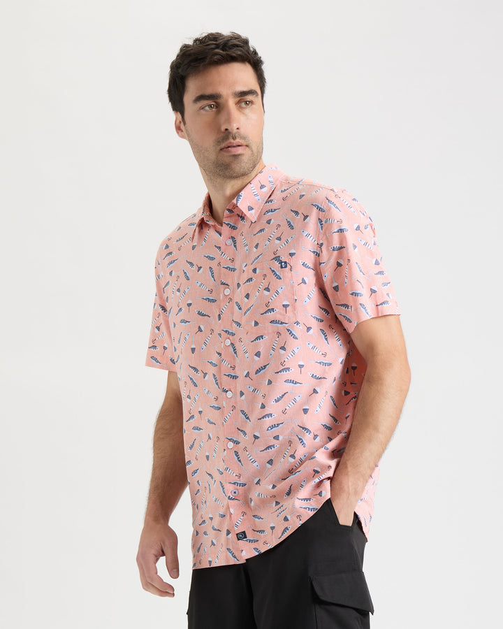 Men's Tempting Tackle Woven Short Sleeve Shirt