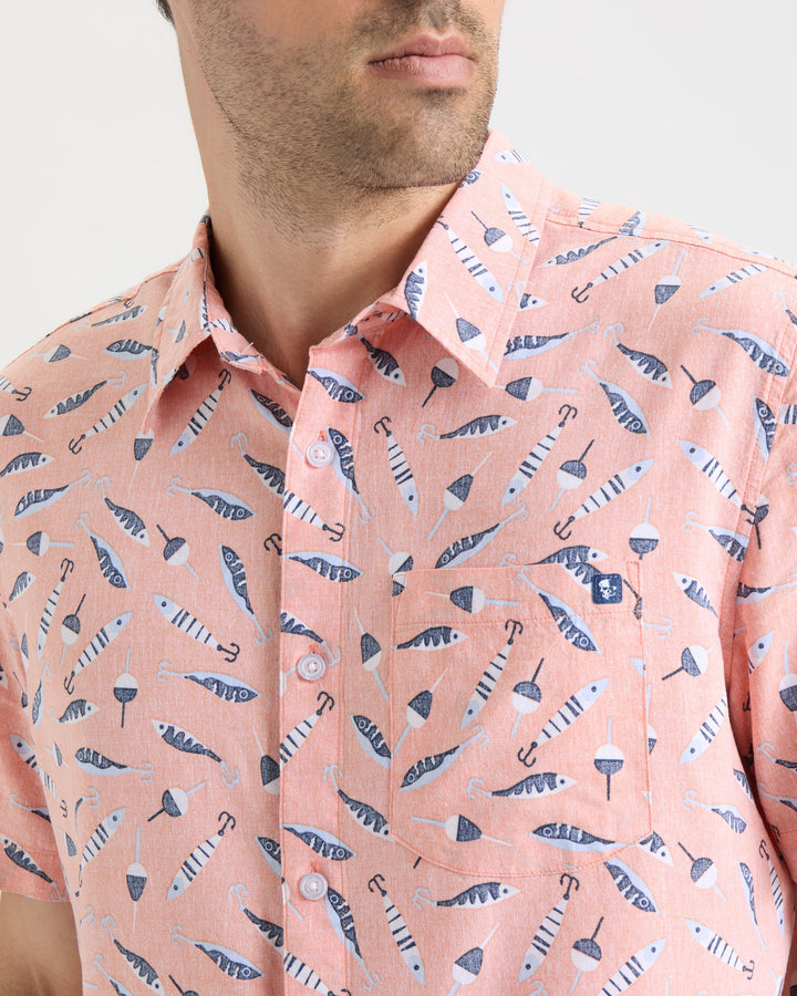 Men's Tempting Tackle Woven Short Sleeve Shirt