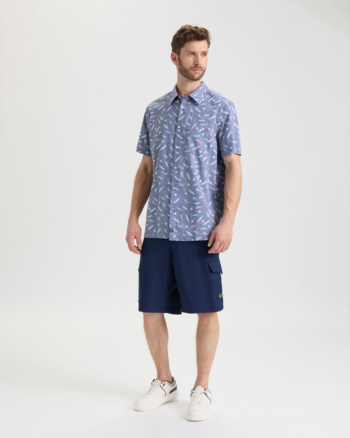 Men's Tempting Tackle Woven Short Sleeve Shirt