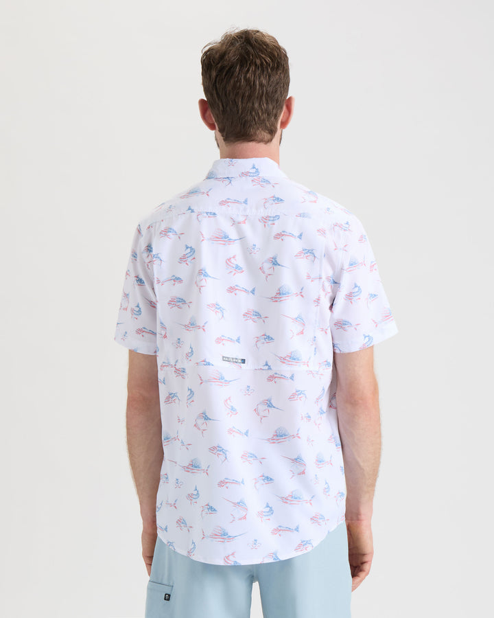 Men's Fish N' Bones Americana SLX Performance Short Sleeve Shirt