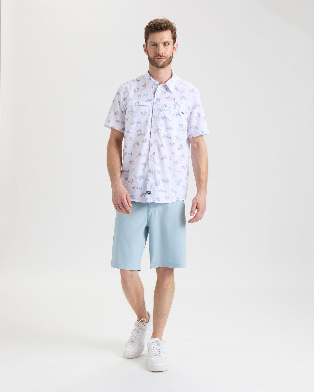 Men's Fish N' Bones Americana SLX Performance Short Sleeve Shirt