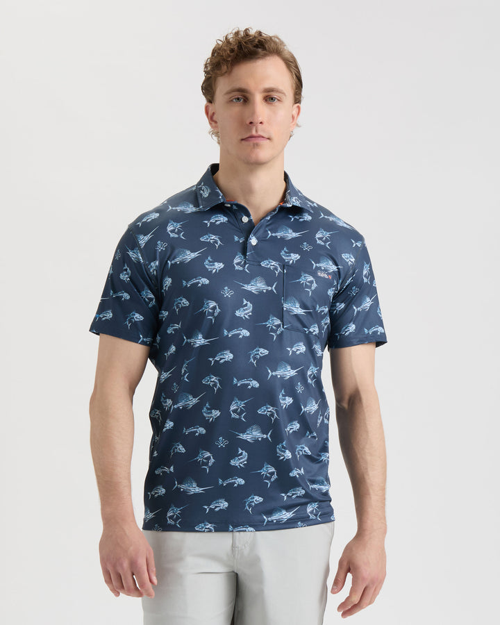 Men's Fish N' Bones Americana SLX Performance Polo