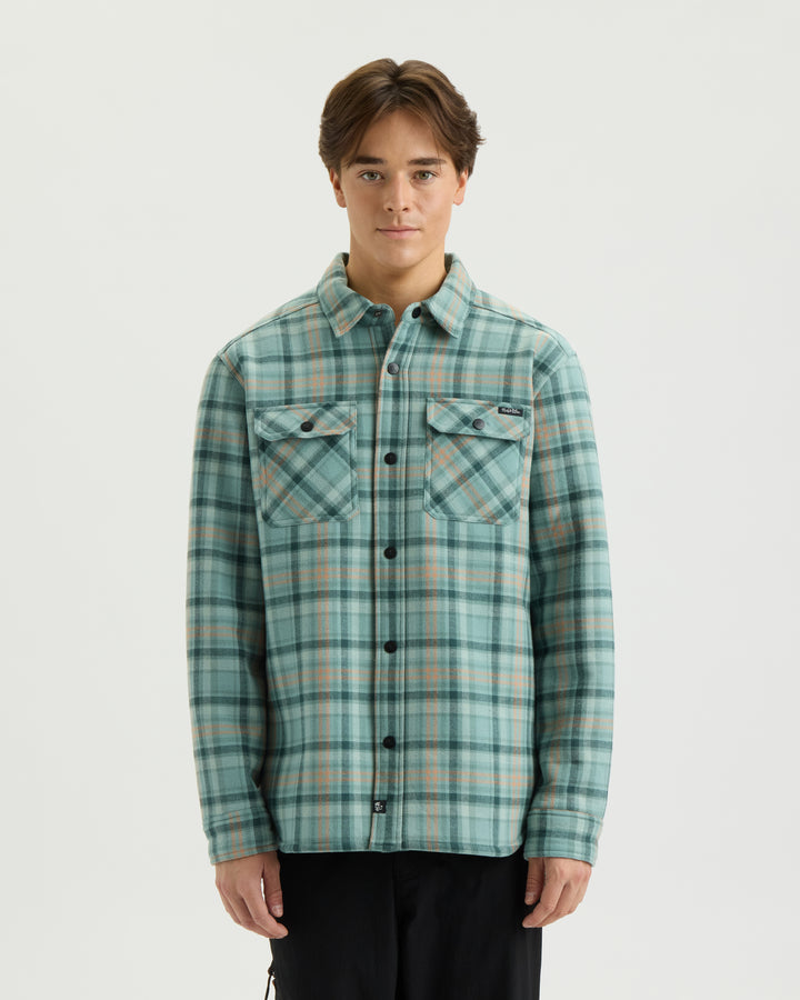 Men's Dockside Flannel Sherpa Bonded Shacket teal