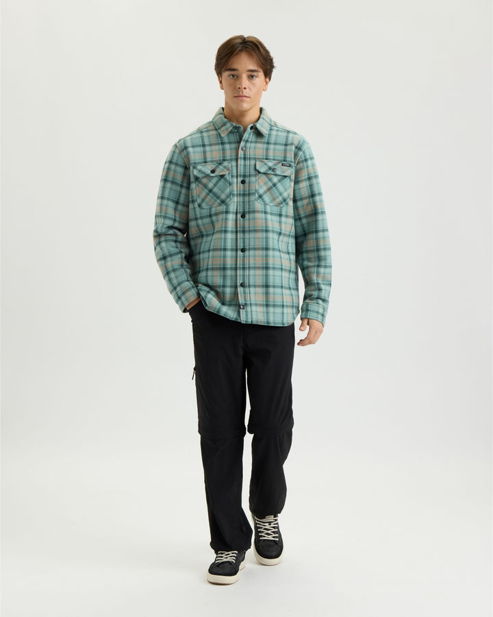 Men's Dockside Flannel Sherpa Bonded Shacket teal