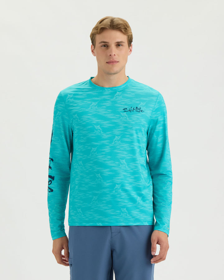 Men's Marline Drift LS SLX AOP Perforated Tee