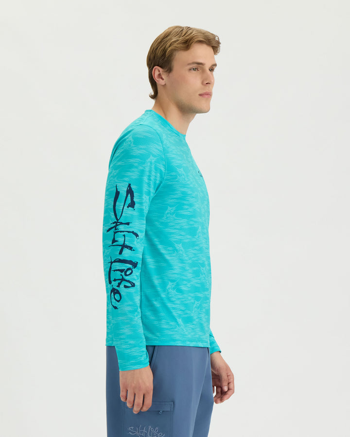 Men's Marline Drift LS SLX AOP Perforated Tee