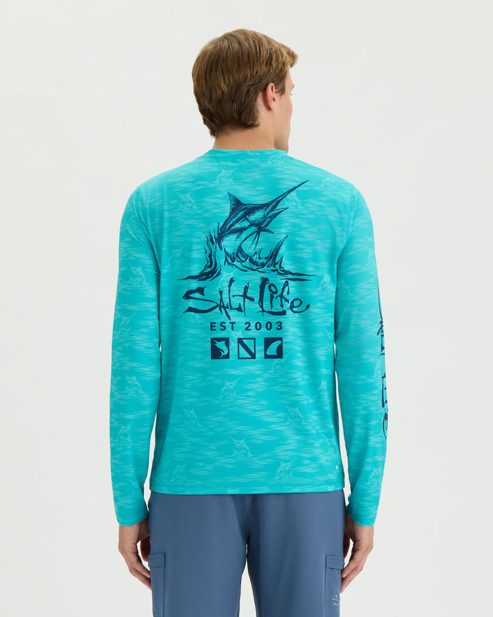 Men's Marline Drift LS SLX AOP Perforated Tee