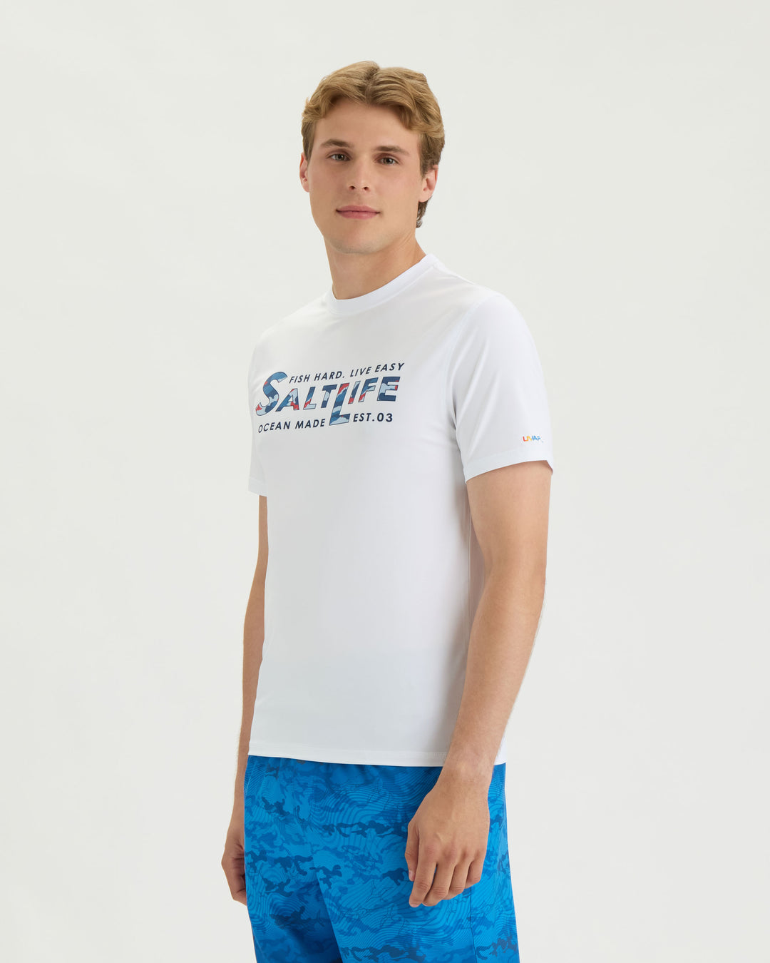 Men’s Fish Hard Live Easy SLX Performance Short Sleeve Tee